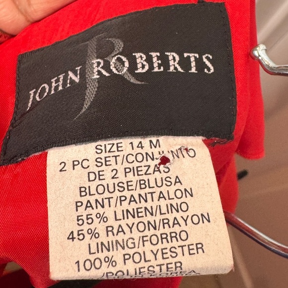 Vintage John Roberts Women’s Linen Blend Pant Coordinate Set, Sz 14 - Picture 4 of 13